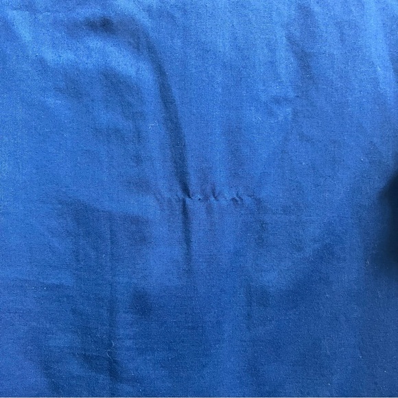 Vintage 1970's Carefree Fashions Navy Blue Eyelet Ruffle Lace Blouse Top - Picture 6 of 6